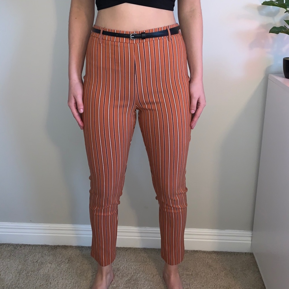 Orange striped pants